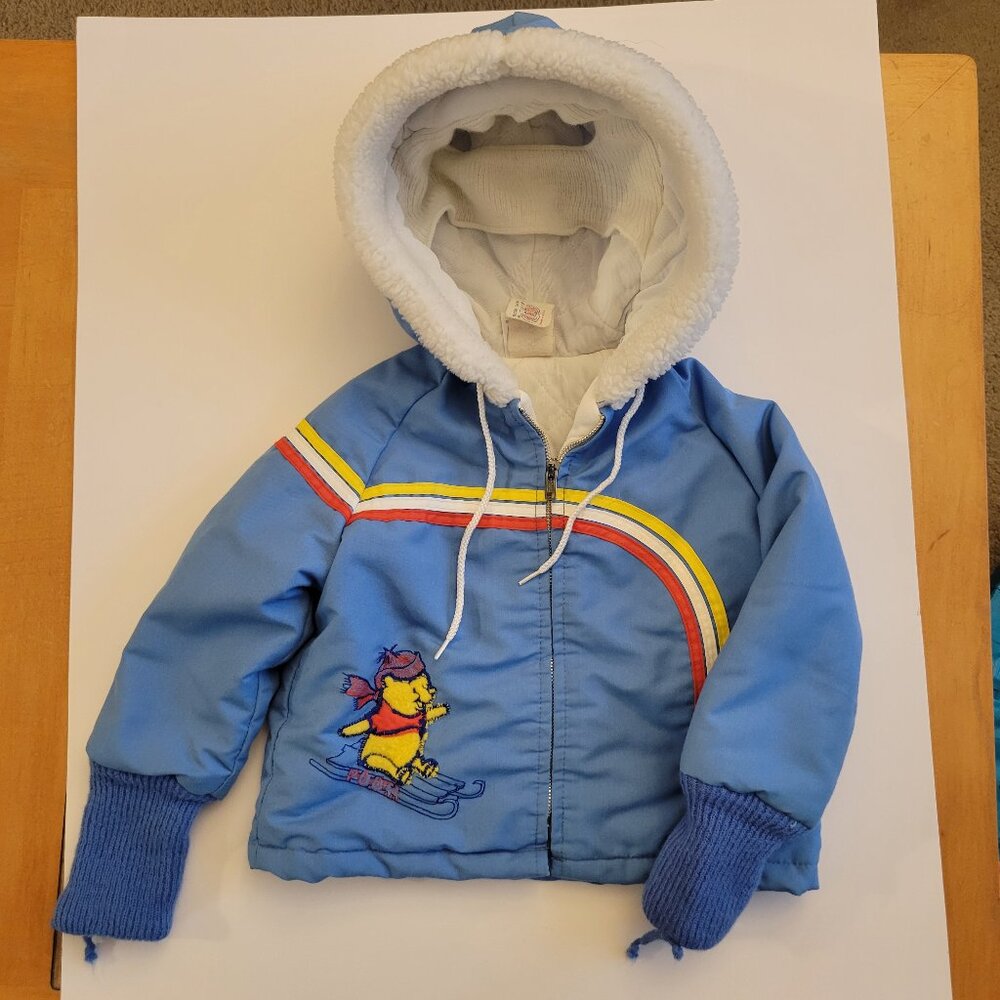Vintage Blue Winnie the Pooh Kids Toddler Jacket - XL - Preowned Condition
